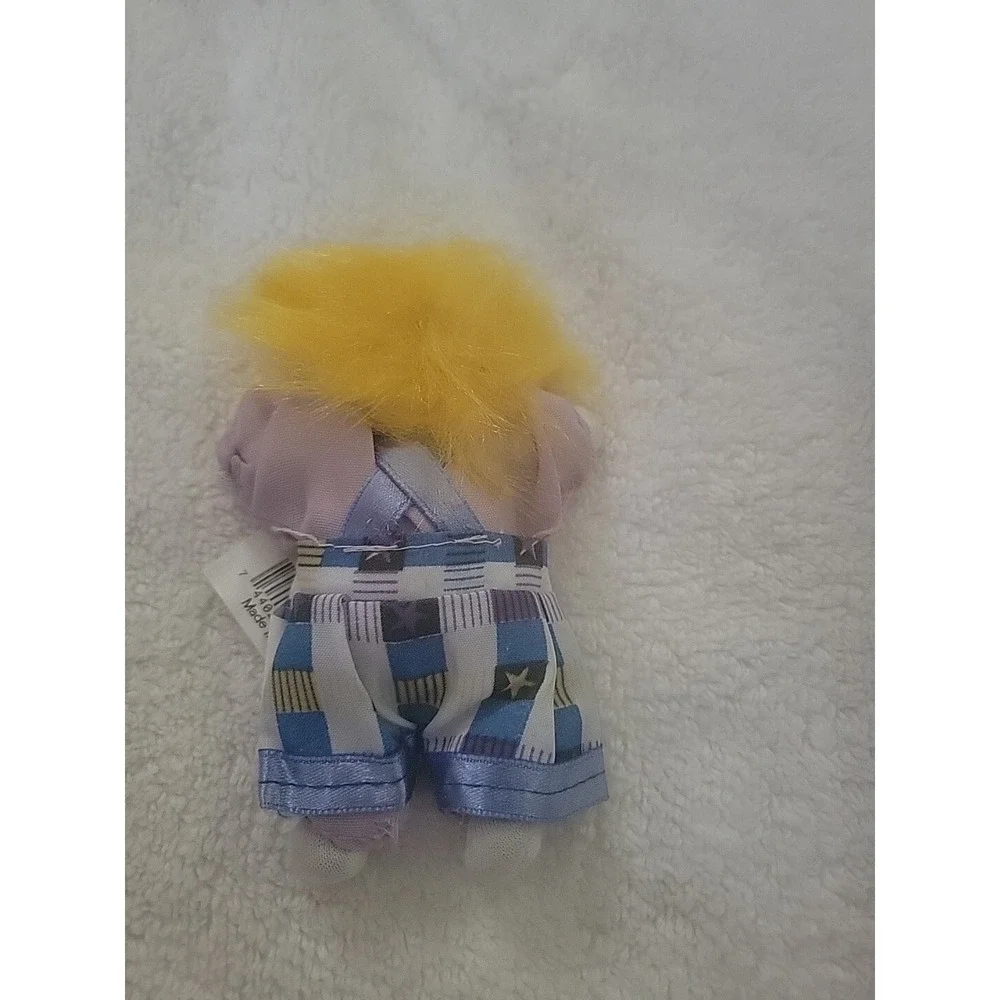 Vntg 1997 Heimann Bean Bag Sitting Plush Ceramic Face Huck Duck Bird Overall HTF